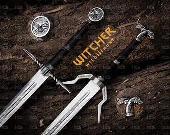 Handmade Witcher 3 Steel & Silver Master Replica Sword: Geralt of Rivia Feline  Personalized Gift for men Christmas Gift