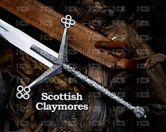 Handmade Scottish Claymore Sword: Stainless Steel Highland Master Medieval Replica Personalized Gift for men Christmas Gift