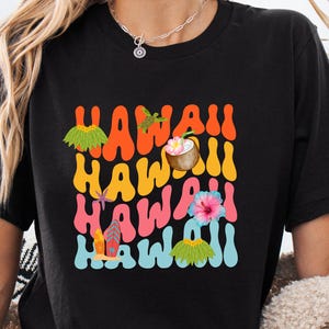 Hawaii Aloha State Sunset Shirt - Tropical Beach Vacation Tee - Summer Palm Tree Graphic T-Shirt - Travel Gift for Women and Men,A2507082