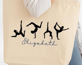 Pilates Canvas Bag, Pilates gift, Tote bag, Reformer Pilates Bag, Pilates girl, Pilates art, Pilates tote bag,Meditation ToteA066