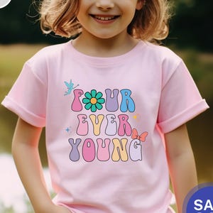 4th birthday shirt girl, groovy birthday shirt, four year old birthday shirt, retro birthday , girl birthday shirt, princess shirt A2502022