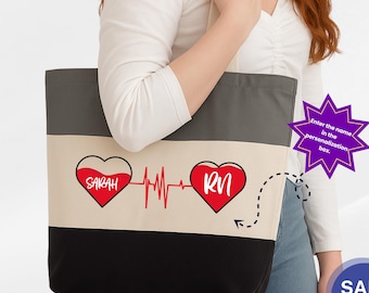 Custom Name Nurse Tote Bag, Personalized Colorful Nurse Canvas Bag,Gift for Nurse, RN Tote,Medical Worker Gift,Pediatric Nursing A019