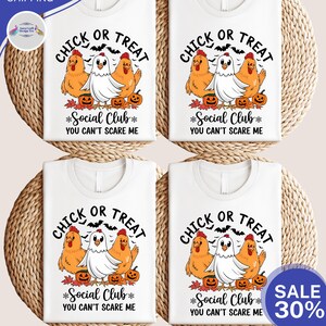 Halloween Chick or Treat Tshirt, Halloween Chicken Sweatshirt, Halloween Funny Chicken Shirt, Ghost Chicken Shirt, Chicken Lovers Shirt