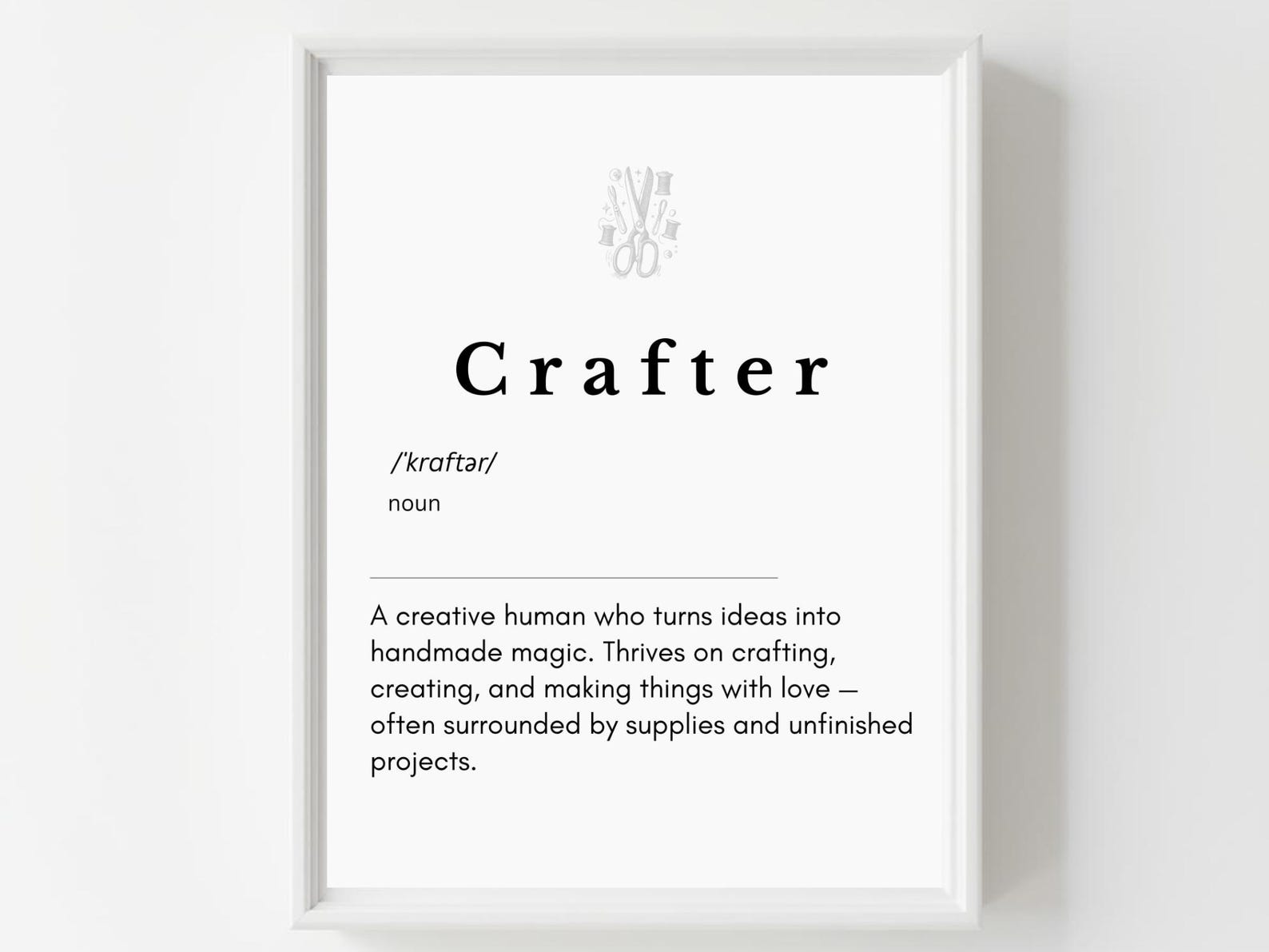 Crafter Definition Printable Wall Art, Minimalist Craft Room Decor Gift ...