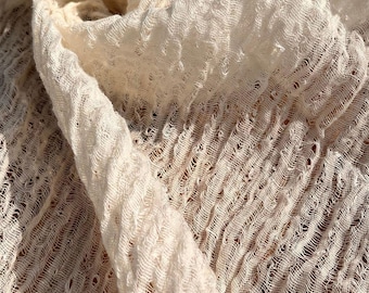 Cotton Linen Handwoven Natural Fabric By The Yard.