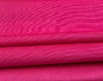 Fuchsia Pink Silk Moire Fabric, Watermark Pattern, 19.7" Wide