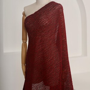 Linen Cotton Fabric, Handwoven, Knitted Look, Sheer, Natural Fabric By The Yard.