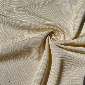 White Silk Moire Fabric, Luxury Home Textile Fabrics, Interior Fabric, Moiré, Watermark Pattern Silk, Designer Fabric.