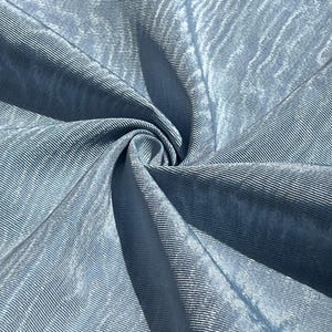Blue Silk Moire Fabric, Luxury Home Textile Fabrics, Interior Fabric, Moiré, Watermark Pattern Silk, Designer Fabric.
