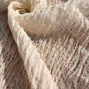 Hand-Loomed Cotton Linen Fabric By The Yard – Natural Semi-Sheer (115cm Wide) image 11