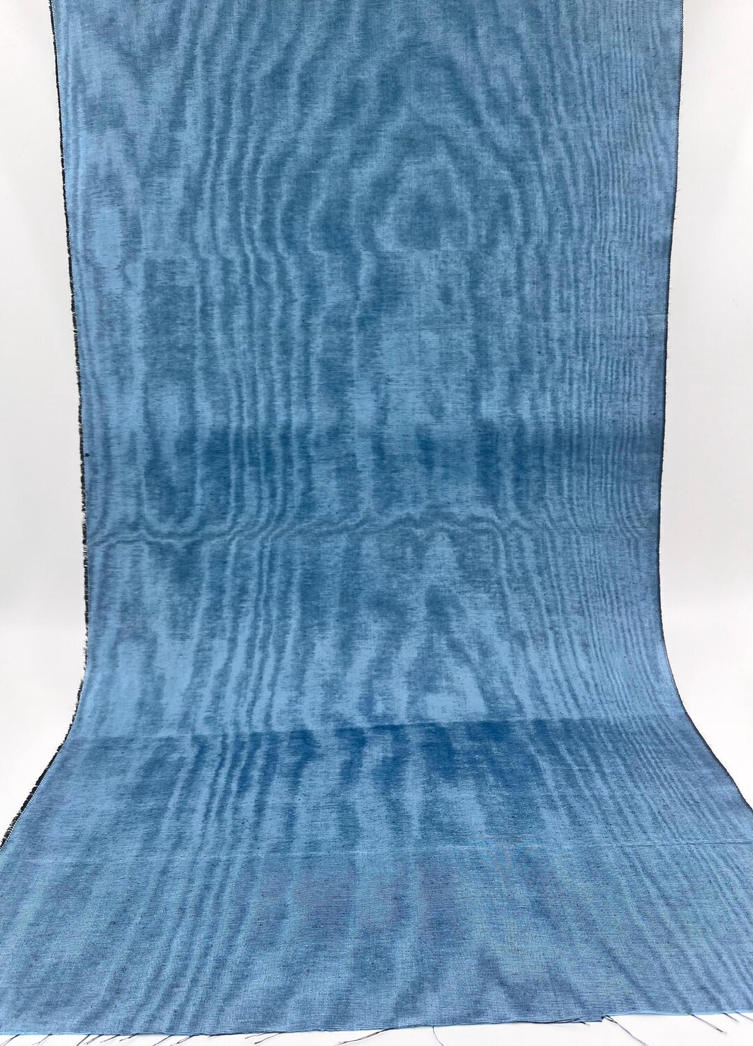 Blue Silk Moire Fabric, Luxury Home Textile Fabrics, Interior Fabric ...