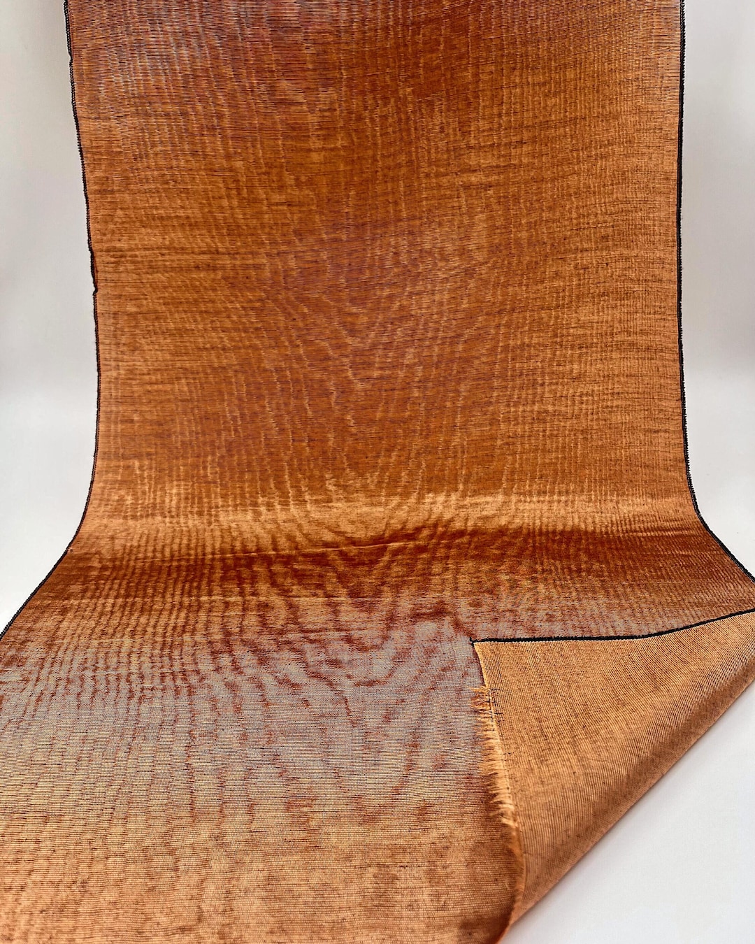 Copper Silk Moiré Fabric, Watermark Pattern, Organic Cotton Blend - Etsy