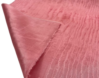 Dry Rose Silk Moire Fabric, Watermark Pattern, Home Textile