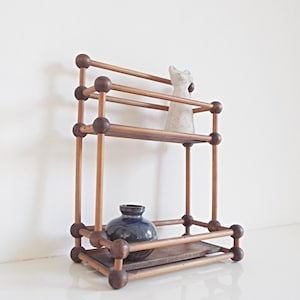 Étagère Mid-Century en bois, armoire à bibelots MCM, présentoir à bibelots