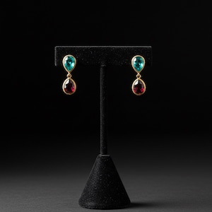 18K Gold Plated Silver Dangle Earrings: Indian Gemstone Jewelry