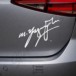 Muhsin Yazıcıoğlu İmza-sticker | Premium vinyl autosticker, weerbestendig | Turkse handtekeningsticker | 8x11 cm