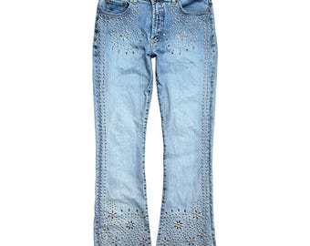 Vintage Y2K Parasuco Extreme Fit Studded Bootcut Blue Jeans - 28"