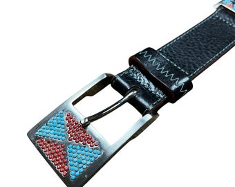 Parasuco Made in Italy Beaded Leather Belt - M
