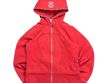 Y2K Lululemon Scuba Red Speckle Full-zip Hoodie - L (10)