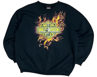 Vintage Harley-Davidson Flaming Eagle Crewneck Sweatshirt - XL