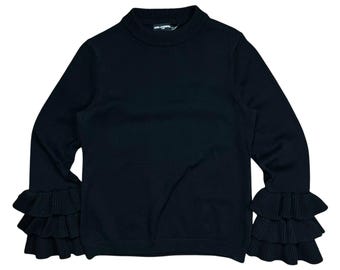 Karl Lagerfeld Ruffle Sleeve Knit Sweater - M