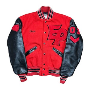 Vintage DeLong Eden Prairie High School läderjacka - S