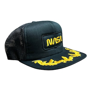 Vintage NASA Scrambled Eggs Worm Logo Trucker Hat