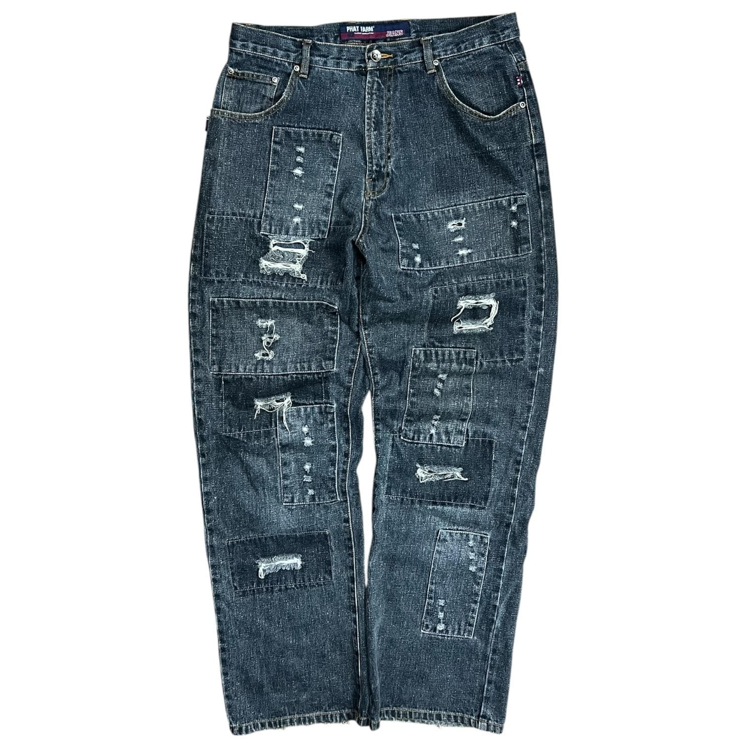 希少 90s PHAT FARM ビッグサイズ リジット デニム ジャケット XL 濃紺