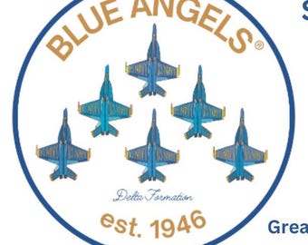 Blue Angels Sticker Sheet: US Navy Waterproof Vinyl Stickers