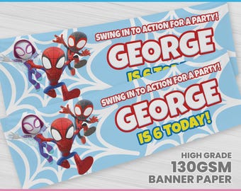 Personalised Spiderman Birthday Banner: Custom Party Decoration
