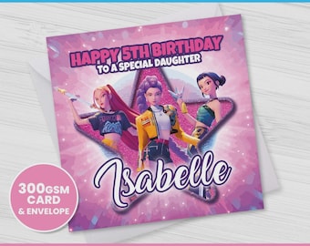 Personalised KPOP Birthday Card Demon Hunters Card