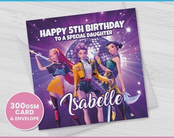Personalised KPOP Birthday Card Demon Hunters Card