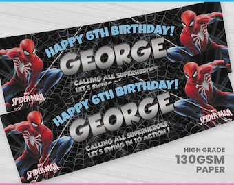 Personalised Spiderman Birthday Banner: Custom Party Decoration