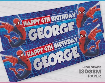Personalised Spiderman Birthday Banner: Custom Party Decoration