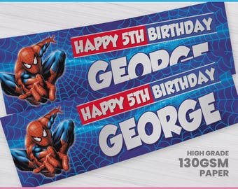Personalised Spiderman Birthday Banner: Custom Party Decoration
