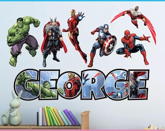 Personalized Avengers Wall Decal: Custom Name Vinyl Sticker