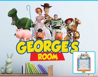 Personalised Toy Story Wall Decal Sticker Any Name Vinyl Sticker Woody Buzz