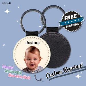 Custom Photo Keychain Custom Bag Charm Personalized Portrait Name Keyring Picture Keyring Charm Memorial Gift for Family Unique Gifts