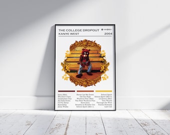 Kanye West Poster Print | The College Dropout Poster | Music Poster | Album Cover Poster | Wall Decor | Music Gift | Room Decor