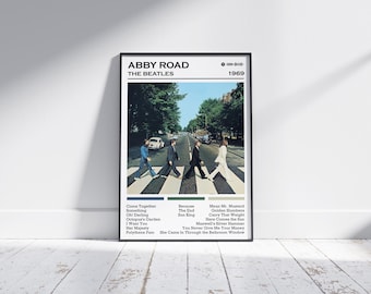 Impressão de pôster dos Beatles | Pôster do álbum Abbey Road | Pôster de música | Pôster de capa de álbum | Decoração de parede | Presente musical | Decoração de quarto