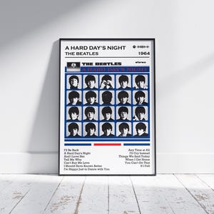 The Beatles Poster Print | A Hard Day&#39;s Night Album Poster | Music Poster | Album Cover Poster | Wall Decor | Music Gift | Room Decor