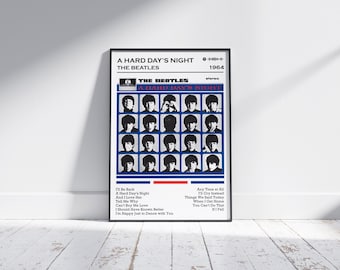 The Beatles Poster Print | A Hard Day's Night Album Poster | Music Poster | Album Cover Poster | Wall Decor | Music Gift | Room Decor