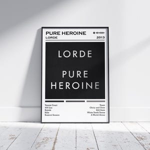 Lorde Poster Print | Pure Heroine Album Poster | Music Poster | Album Cover Poster | Wall Decor | Music Gift | Room Decor