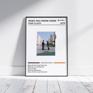 Pink Floyd Poster Print | Wish You  Were Here Album Poster | Music Poster | Album Cover Poster | Wall Decor | Music Gift | Room Decor