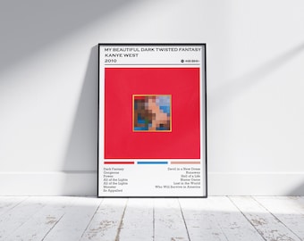 Kanye West Poster Print | My Beautiful Dark Twisted Fantasy Poster | Music Poster | Album Cover Poster | Wall Decor | Music Gift
