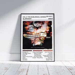 Slipknot Poster Print | Vol.3: The Subliminal Verses Poster | Music Poster | Album Cover Poster | Wall Decor | Music Gift | Room Decor
