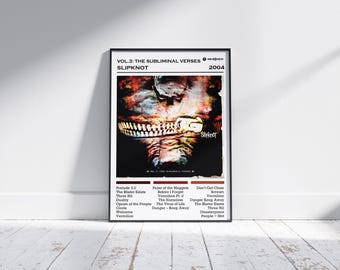 Póster de Slipknot Vol. 3: Los versos sublimes / Póster musical / Póster de portada de álbum / Decoración de pared / Regalo musical / Decoración de habitación