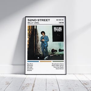 Billy Joel Poster Print | 52nd Street Album Poster | Music Poster | Album Cover Poster | Wall Decor | Music Gift | Room Decor