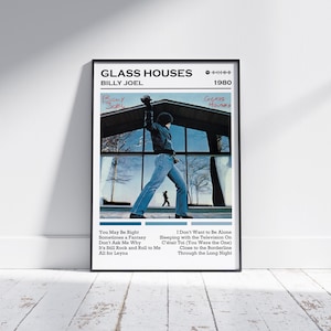 Poster di Billy Joel / Poster dell&#39;album Glass Houses / Poster musicale / Poster della copertina dell&#39;album / Decorazione murale / Regalo musicale / Decorazione per la stanza