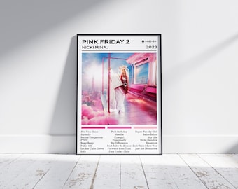 Nicki Minaj-affischtryck | Pink Friday 2 albumaffisch | Musikaffisch | Skivomslagsaffisch | Väggdekor | Musikgåva | Rumsdekor
